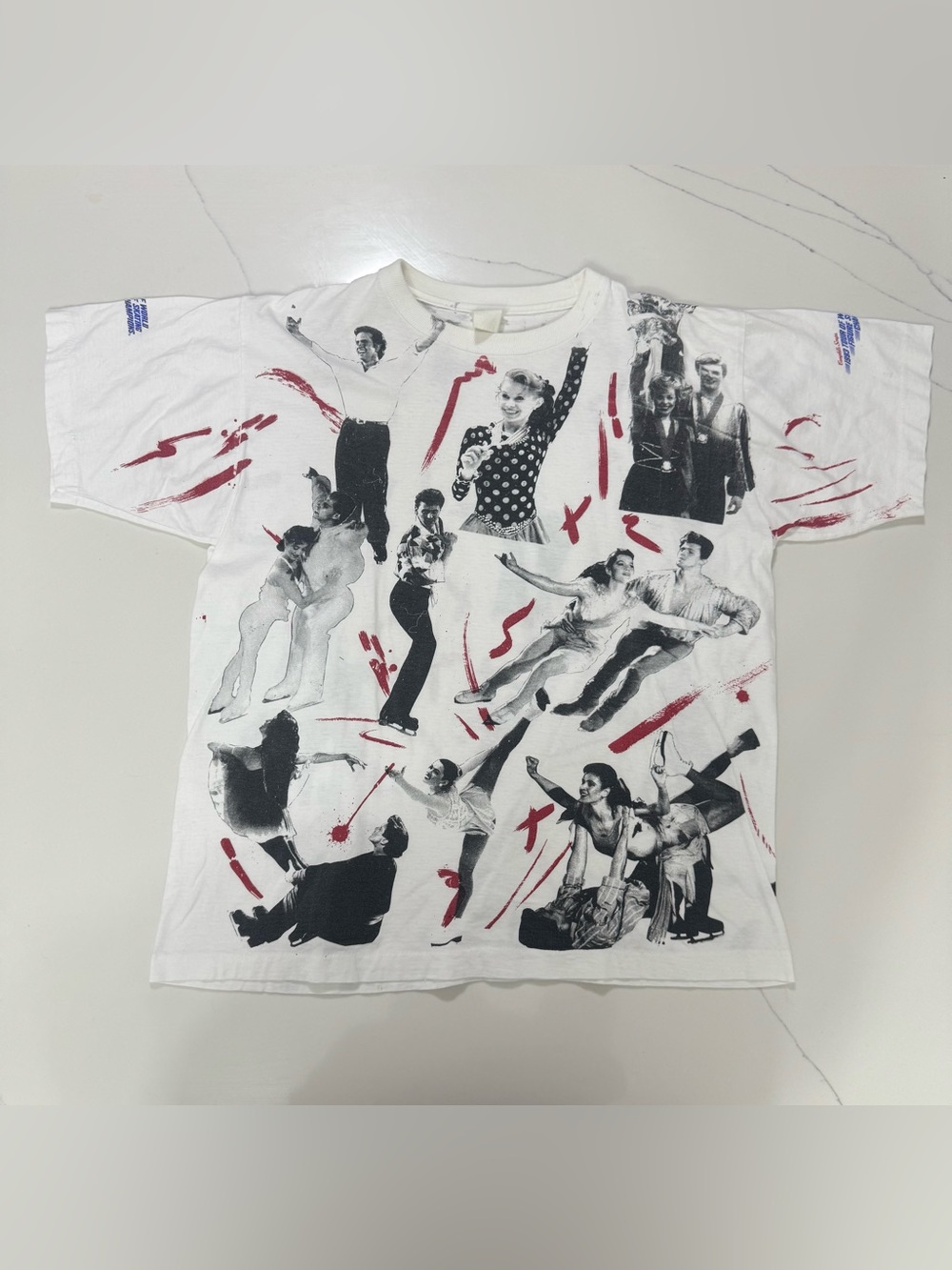 Vintage 1993 Figure Skating Champions T Shirt L All Over Print USA Single Stitch